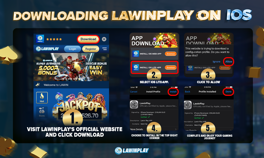 Downloading Lawinplay on iOS